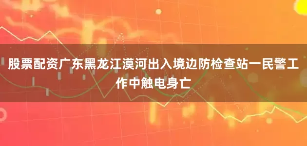 股票配资广东黑龙江漠河出入境边防检查站一民警工作中触电身亡